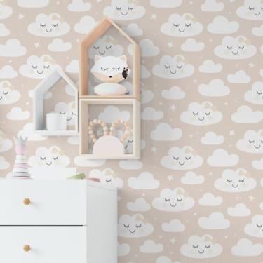 Imagem de Papel De Parede Adesivo Céu Nuvens Nude Quarto Infantil 12m - DELIQUAD