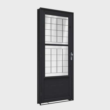 Imagem de Porta de Aço de Giro com Postigo e Grade Quadrada 215x90cm Facilitá Lucasa