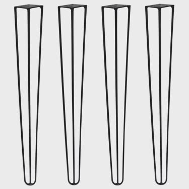 Imagem de Kit 4 Pés de Metal 60 cm Hairpin Legs Mesa de Canto Aparador Preto