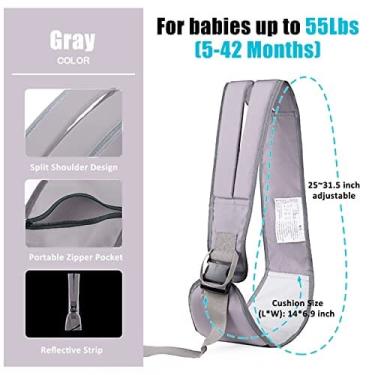 Imagem de Mivofun Carregador de Bebê Portátil, Ergonomic ajustável Widen Separate Alças de ombro acolchoadas, Soft Breathable Child Slings para bebês e crianças
