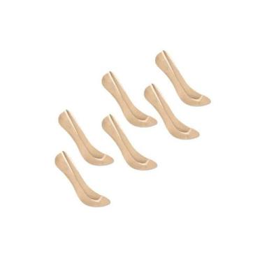 Imagem de Kit de 6 Pares de Meia Selene 7340-003 Sapatilha Super Invisível, Bege