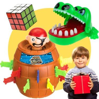 Imagem de Brinquedo Pula Pirata  Crocodilo Morde Dedo Jacaré Dentista ENVIO IMED