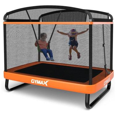 Imagem de GYMAX Cama Elastica Infantil com Diâmetro , Rede de Proteção e Balanço para até 100 kg, Laranja