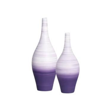 Imagem de Vasos Decorativos de Cerâmica Garrafas Styllo Lavanda