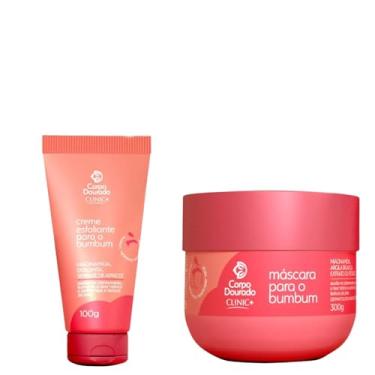 Imagem de Kit Clareador para o Bumbum Corpo Dourado Clinic+ | Esfoliante 100g + Máscara 300g | Clareamento, Hidratação e Uniformização da Pele dos Glúteos | Com Niacinamida, Dolomita e Argila Branca