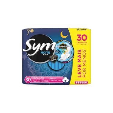 Imagem de Absorvente Sym Noite e Dia Suave com Abas 30 Unidades