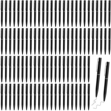Imagem de LCPQMZGH 100 mini canetas esferográficas, mini canetas de 10 cm a granel, para cadernos de bolso e blocos de notas, tinta preta (preto)