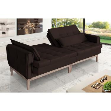 Imagem de Sofá Cama Reclinável Rivieira 2,70m Marrom Sofisticato