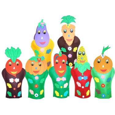 Imagem de Fantoches Legumes - Feltro E Eva - Colorido