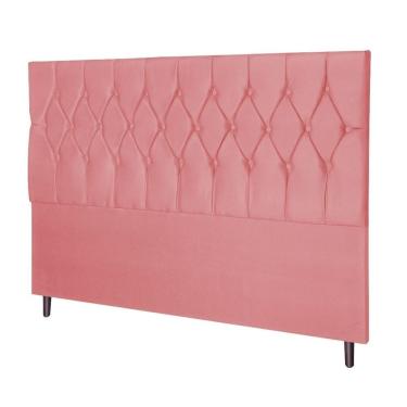 Imagem de Cabeceira Estofada Cama Box Solteiro 90 Cm Allana Suede Rosa