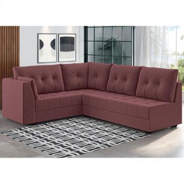 Imagem de Sofá De Canto Toronto Em Suede Linoforte Vermelho