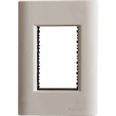 Imagem de Placa 3 Postos 4x2 Tramontina Giz Fendi Suporte Tramontina