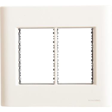 Imagem de Placa 6 Postos 4x4 Tramontina Giz Branca Soft Touch Suporte Tramontina