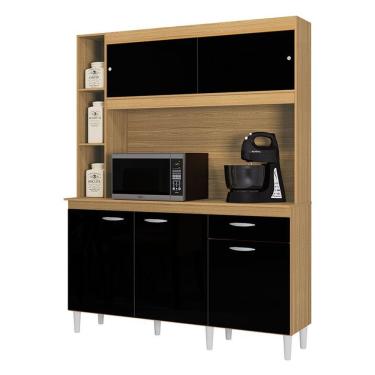 Imagem de Cozinha Kit Duda 140 Cm Damasco Preto - Poquema