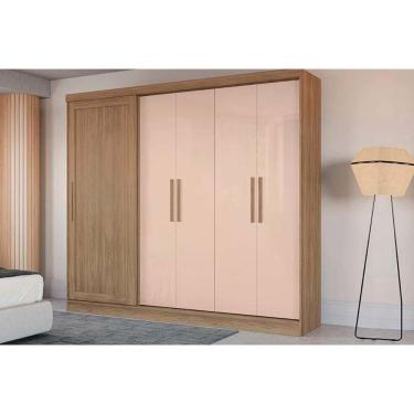 Imagem de Guarda Roupa Casal 5 Portas E 4 Gavetas C- Pés Flex Cb03n564 Nogueira-macadamia