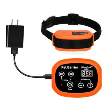 Imagem de UltraCrab Barreira interna para animais de estimação para casa, mantém áreas fora dos limites, impermeável/recarregável/bip/coleira de treinamento estática, cerca elétrica sem fio, 1 kit laranja para