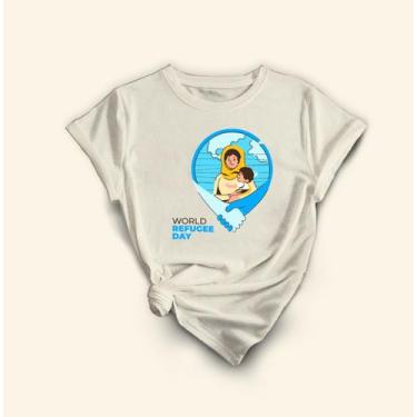 Imagem de Camiseta Conscientização Refúgio É Um Direito - Lobo Sete, Off, White,