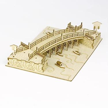 Imagem de wa-gu-mi Nihonbashi Wooden Architecture 3D Puzzle - Fun DIY Wood Craft Kits