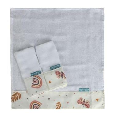 Imagem de Conjunto 3 Paninhos Fraldinha de Boca Bebê Hippie Chic - Home Fernande