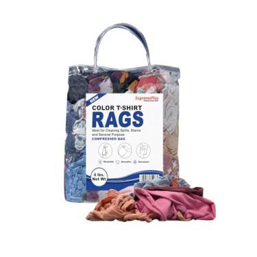 Imagem de SupremePlus Panos De Limpeza Malha Premium Supremeplus, Compre Trapos A Granel Para Oficinas, Mecânicos, Pintores E Uso Doméstico, Camiseta Algodão Multiuso (Saco 1,8 Kg)