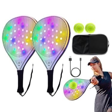 Imagem de Raquete De Tênis Para Iniciantes - Raquete Leve Brilhante Para Tênis,Acessórios Esportivos Com 2 Bolas Para Treino Diário Ao Ar Livre Adultos E Júniores