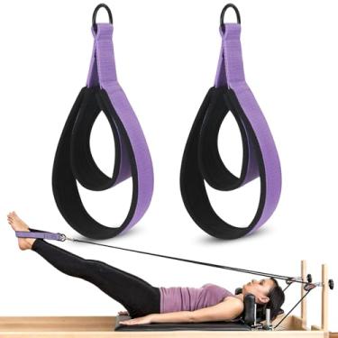 Imagem de NVAAV 2 Peças De Tiras Duplas Roxas Para Pilates Pés Reformador - Equipamentos Fitness E Ioga, Exercícios Com Anel D, Academia, Em Casa