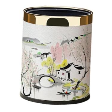 Imagem de IEUDNS Lixeira decorativa de 10L, recipiente de lixo estiloso, lixeira para quarto, banheiro, cozinha, embaixo da mesa, Style a