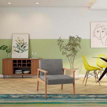 Imagem de Poltrona Patricia Natural e Cinza - Mobly