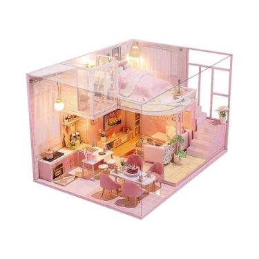 Imagem de Casa de Boneca em Miniatura de Madeira 3D - DIY com Luzes LED - Aparta