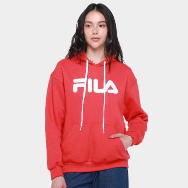 Imagem de Moletom Fila Comfort Letter II c/ Capuz Feminino, Vermelho, P