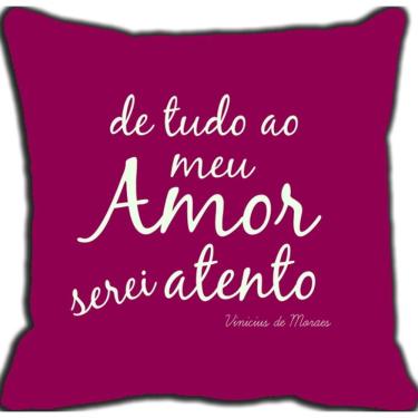 Imagem de Almofada Roxa Frase Amor