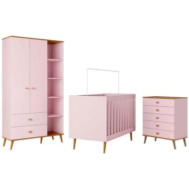 Imagem de Guarda Roupa Infantil Ternura 2 Portas, 2 Gavetas Bartira Rosa