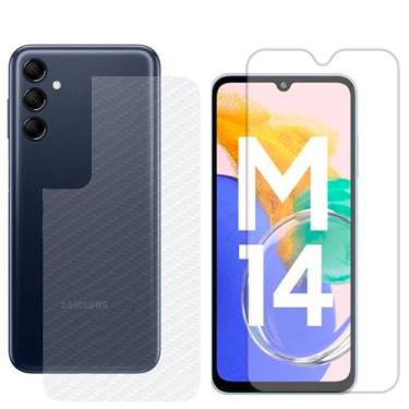 Imagem de Película Hidrogel + Adesivo Fibra De Carbono Para Samsung Galaxy M14 5g - Transparente