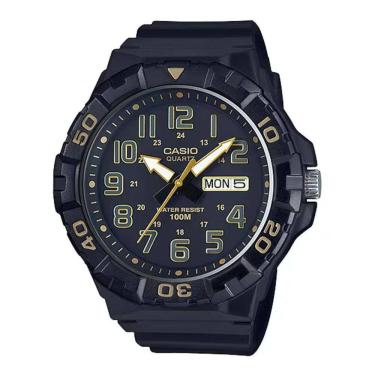 Imagem de Relógio de Pulso Casio Masculino Analógico Grande Prova Dágua 100 metros Redondo Casual Garra Temporizador Preto MRW-210H-1A2VDF