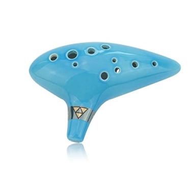 Imagem de Ocarinawind Ocarina Zelda de 12 furos de Legend of Zelda Alto C versão azul celeste, design especial exclusivo para fãs de Zelda
