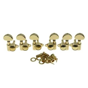 Imagem de Wilkinson 3x3 ROTO Style Full Size Sealed Guitar Tuners Tuning Keys Pegs Guitar Machine Heads Fits Gibson ou Violão Gold