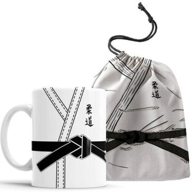 Imagem de Caneca Kimono Judô faixa preta com Saquinho - Elicomics
