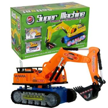 Imagem de Brinquedo Infantil trator Escavadeira Com Som e Luzes 3D - DM TOYS