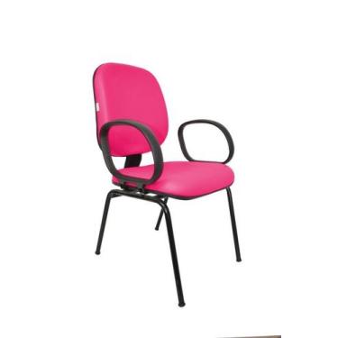 Imagem de Cadeira Fixa Diretor Fire - Maiart, Pink, Couro Sintetico Corano