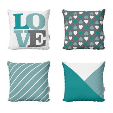 Imagem de Almofadas Decorativas E Geometricas Verde Menta Love 40X40 - Novadecor
