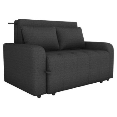 Imagem de Sofa Cama 2 Lugares 138 cm Amora Linho Vancouver Chumbo Milani Store, 