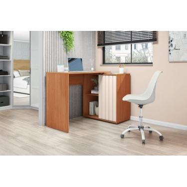 Imagem de Mesa de Computador Escrivaninha Tech em L com porta - Mega Facil Movei