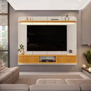 Imagem de Painel para TV até 75 2 Portas LED DJ Móveis Capri, BALI/CEDRO