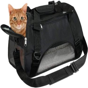 Imagem de BOLSA MOCHILA PARA CAO GATO MALA PET FLEXIVEL E REDE PARA VENTILAÇÃO P