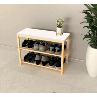 Imagem de Sapateira Madeira De Pinus Hall De Entrada Porta Calçados - MTN