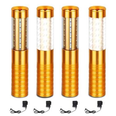 Imagem de JIEGXT 4 Peças De Luzes Estroboscópicas Led Para Serviço Garrafas, Brilhantes, Recarregáveis, Champanhe, Portátil, Bar, Boate, Festa Casamento, Concerto (Dourado)