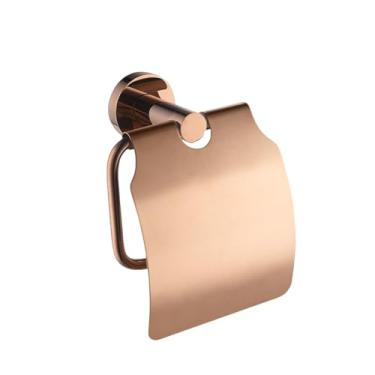 Imagem de Suporte de toalha de parede banhado a ouro rosa 304, aço inoxidável de alta qualidade, para banheiro, sabonete, lava-louças, conjunto de banheiro (com suporte para papel higiênico)