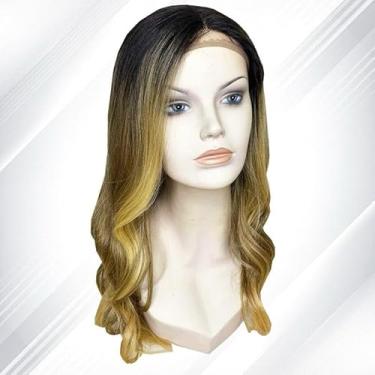 Imagem de Peruca de cabelo orgânico, ombré com ondas suaves.