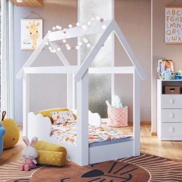 Imagem de Mini Cama Infantil Montessoriana com Proteção Lateral Branco - DJD Móv