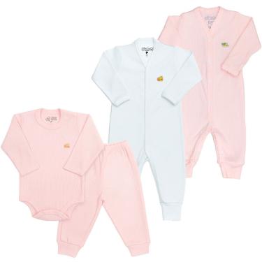 Imagem de Kit Roupa de Bebê 3 peças Body e Macacão 100% Algodão  Baby Duck